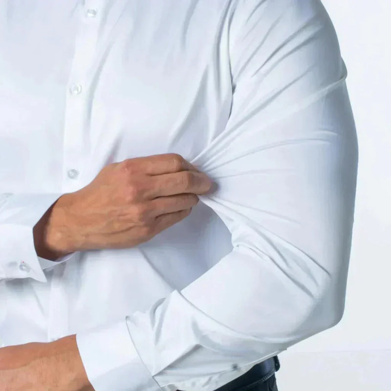Camisa Masculina Flexível Elástica Confortável Tecido Poliéster